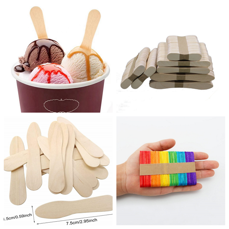 Ice Cream With Wooden Spoon